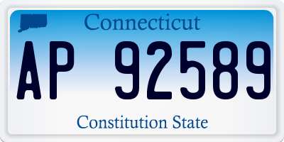 CT license plate AP92589