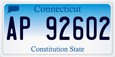CT license plate AP92602