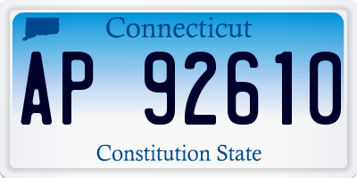 CT license plate AP92610
