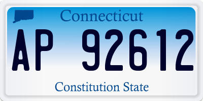 CT license plate AP92612