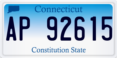 CT license plate AP92615
