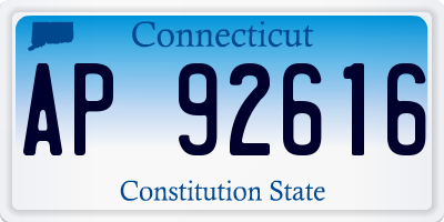 CT license plate AP92616