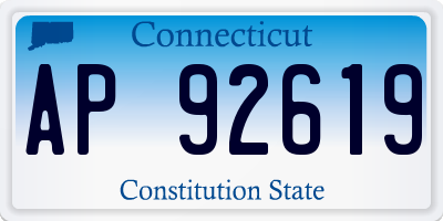 CT license plate AP92619