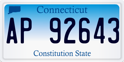 CT license plate AP92643