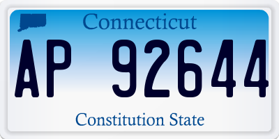 CT license plate AP92644