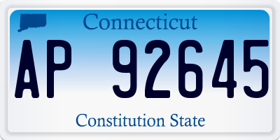CT license plate AP92645