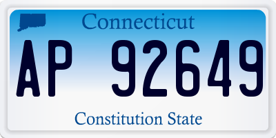 CT license plate AP92649