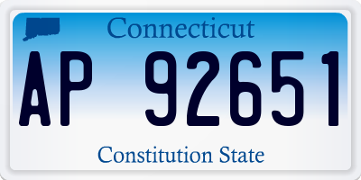 CT license plate AP92651