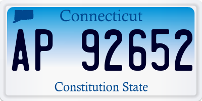 CT license plate AP92652