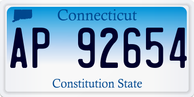 CT license plate AP92654