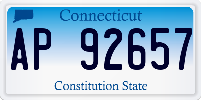 CT license plate AP92657