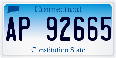 CT license plate AP92665