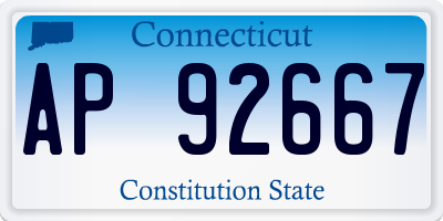 CT license plate AP92667