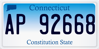 CT license plate AP92668