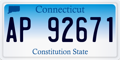 CT license plate AP92671