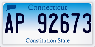 CT license plate AP92673