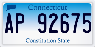 CT license plate AP92675