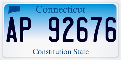 CT license plate AP92676