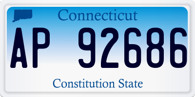 CT license plate AP92686