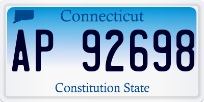 CT license plate AP92698