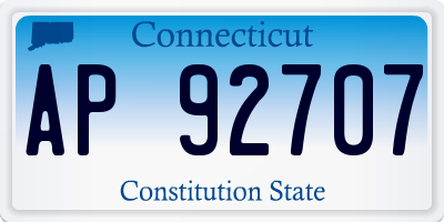 CT license plate AP92707