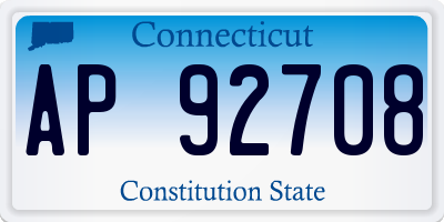 CT license plate AP92708