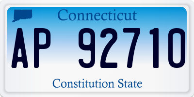 CT license plate AP92710