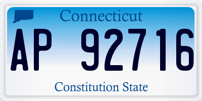 CT license plate AP92716