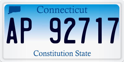 CT license plate AP92717