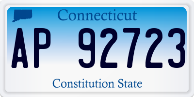 CT license plate AP92723
