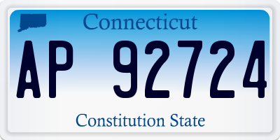 CT license plate AP92724