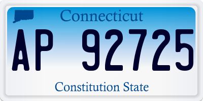 CT license plate AP92725