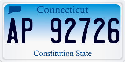 CT license plate AP92726