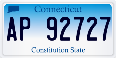 CT license plate AP92727