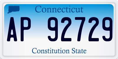 CT license plate AP92729