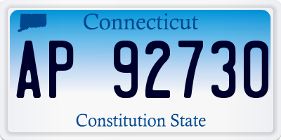 CT license plate AP92730