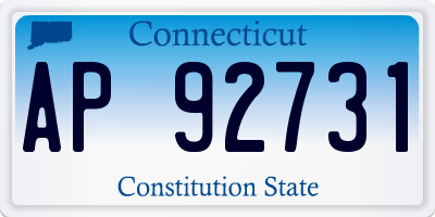 CT license plate AP92731