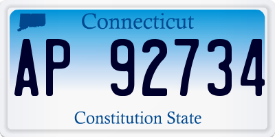 CT license plate AP92734