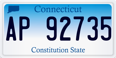 CT license plate AP92735