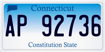 CT license plate AP92736