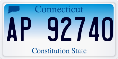 CT license plate AP92740