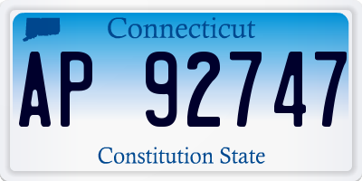 CT license plate AP92747