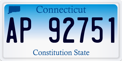 CT license plate AP92751