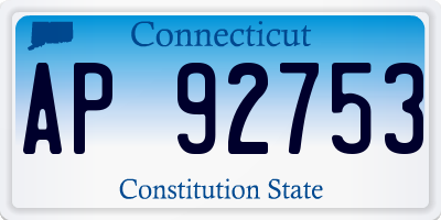 CT license plate AP92753