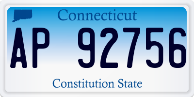 CT license plate AP92756