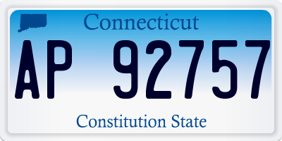CT license plate AP92757
