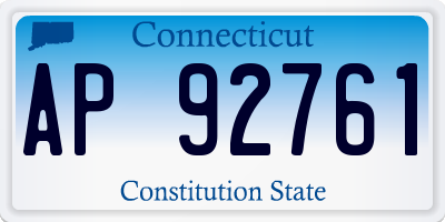 CT license plate AP92761