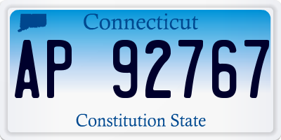 CT license plate AP92767