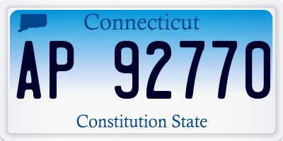 CT license plate AP92770