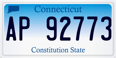 CT license plate AP92773